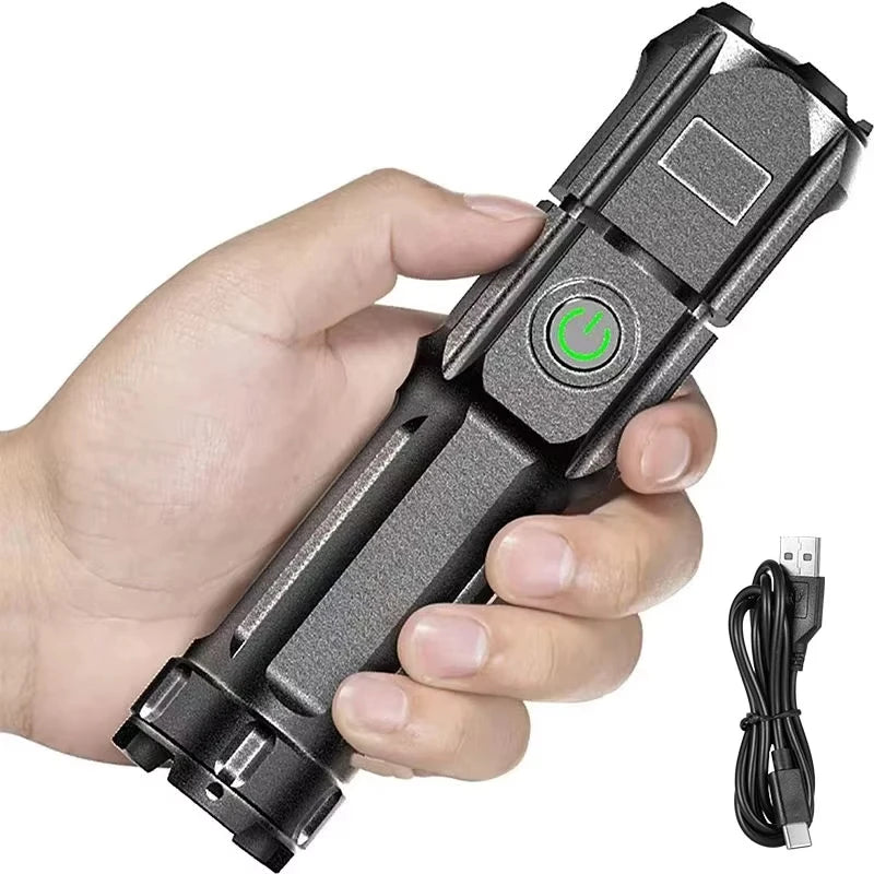 Portable USB Rechargeable Zoomable LED Flashlight | 500LM LED Tactical Flashlight HIP
