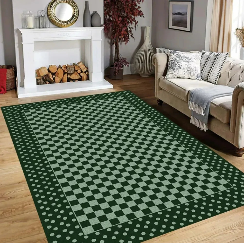 Checkerboard Polka Dot Area Rug – Modern Home Décor Mat Area Rug HIP