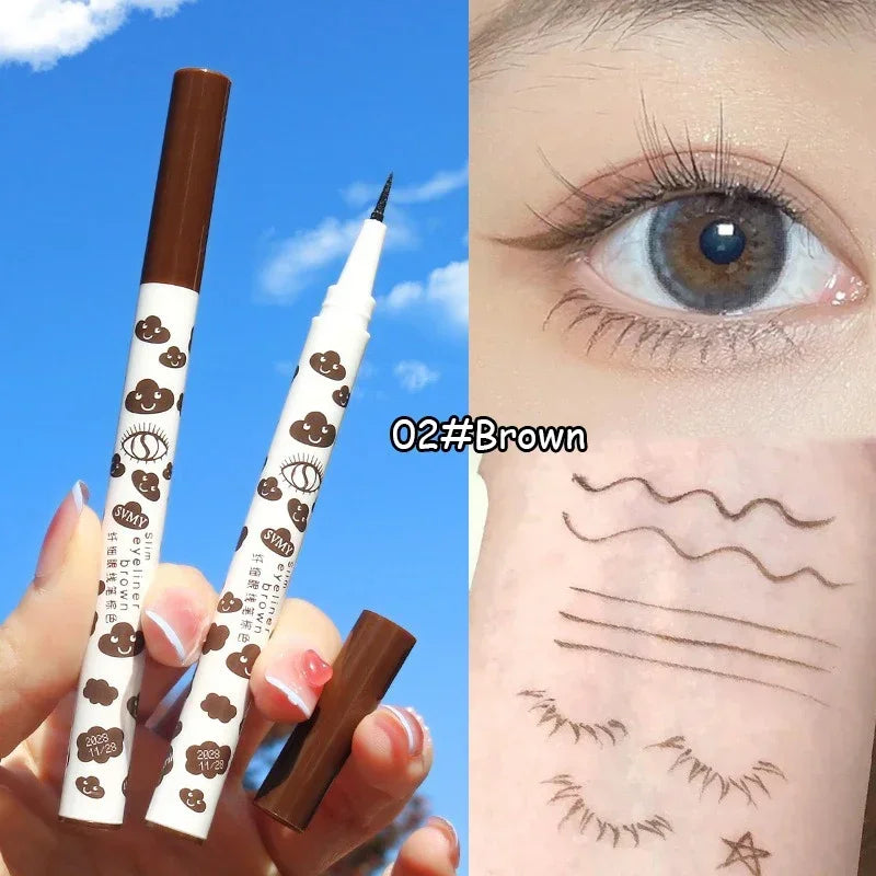 0.01mm Liquid Eyeliner Pen Ultra-thin Matte Smooth Quick Dry Waterproof Eyeliner Lower Eyelash Silkworm Pencil Non Smudging HIP 02