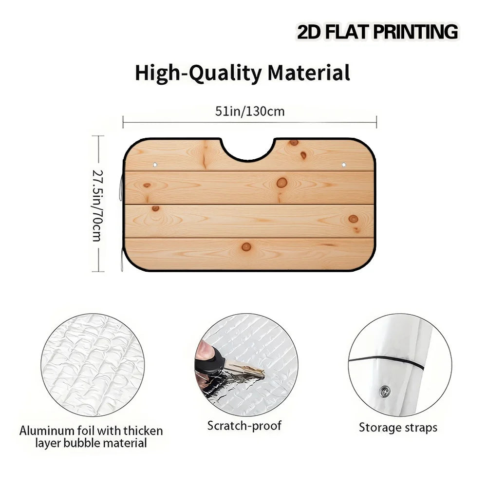 Foldable Car Windshield Sun Shade – 2D Flat Print Visor Car Sun Shade HIP
