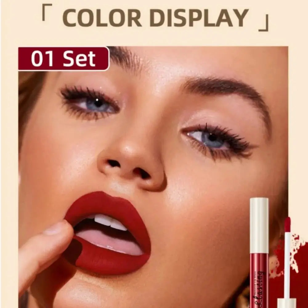 QiBest 12-Shade Matte Lip Gloss Set – Waterproof, Long-Lasting Matte Lip Gloss Set HIP
