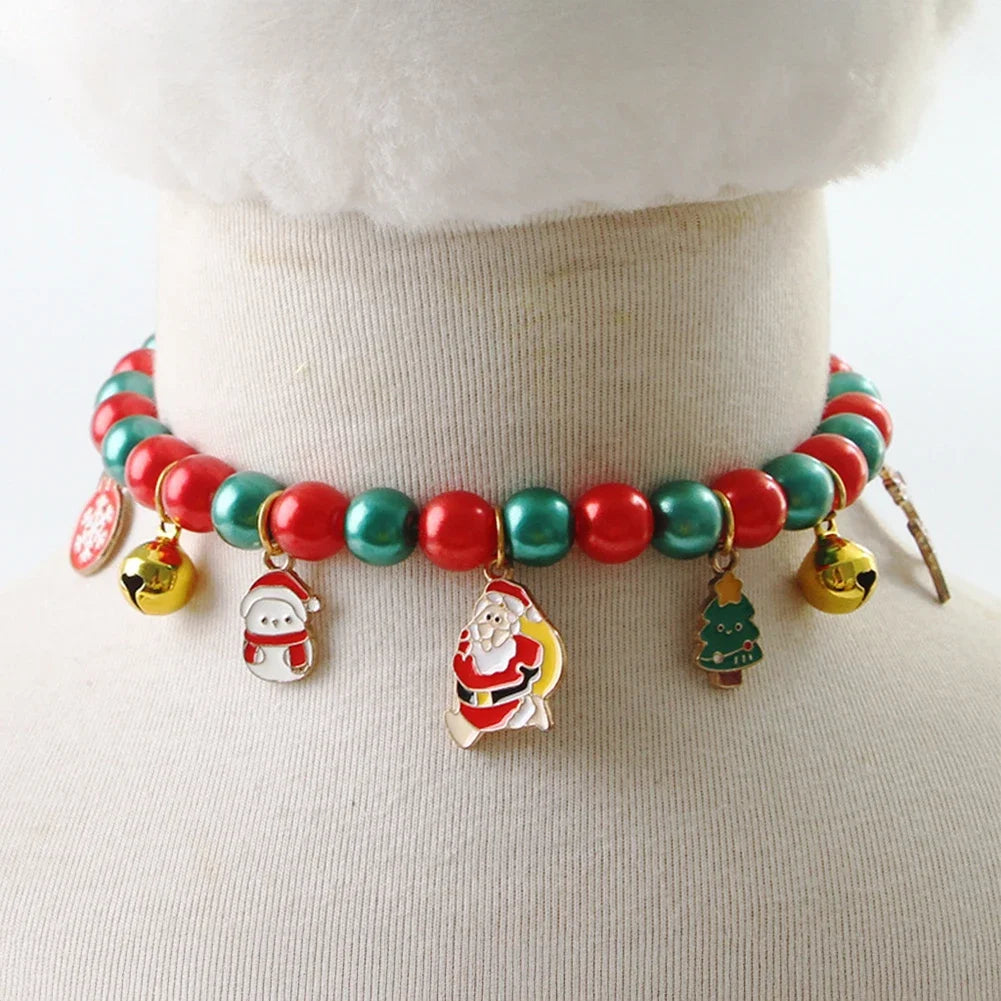 Christmas Lucky Charm Vibrant Color Cat Jewelry Costume Multicolor Cat Bell Collar Kitten Collar Festive Holiday Pet Accessory HIP A
