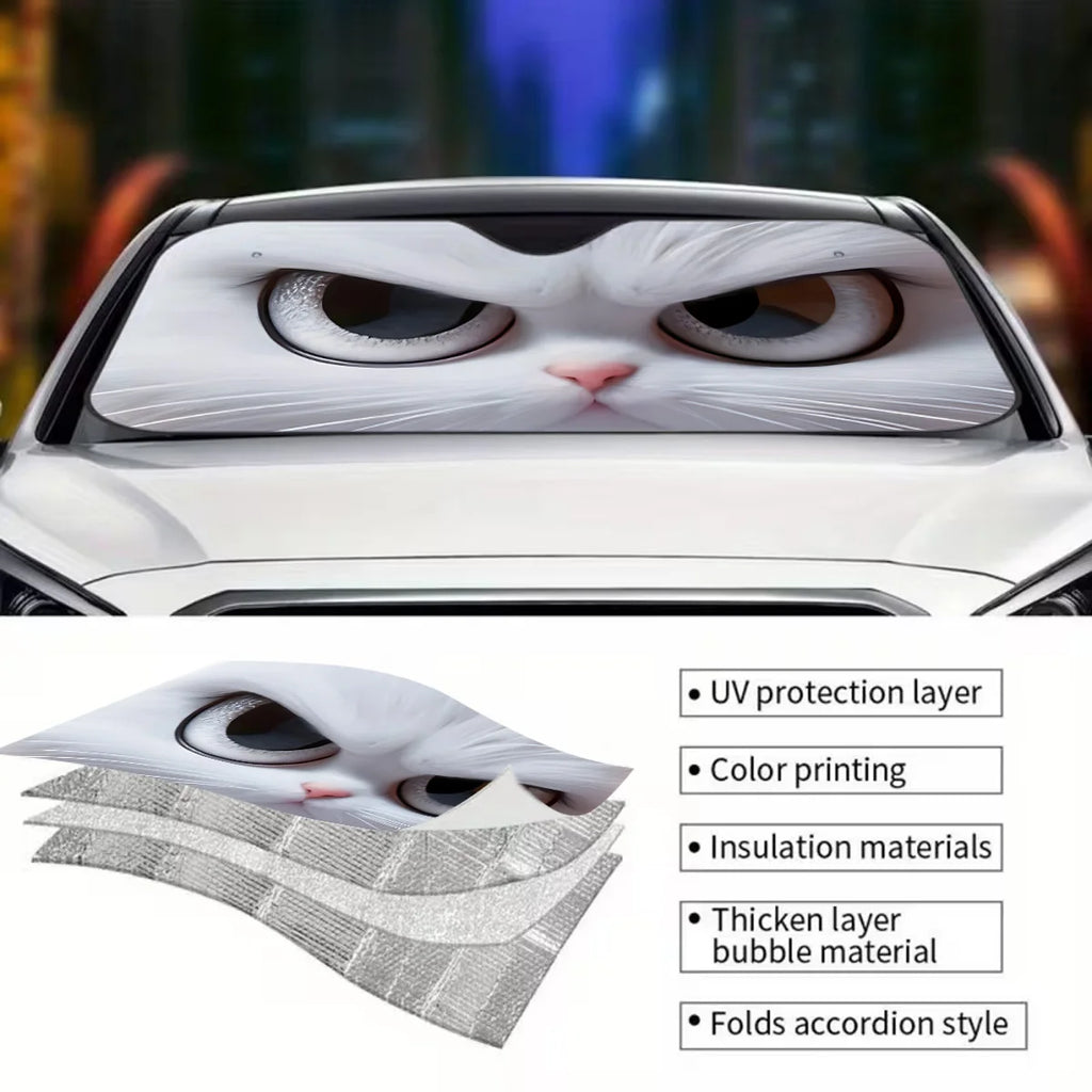 Cat-Shaped Foldable Car Windshield Sunshade – UV Blocker Car Windshield Sunshade HIP