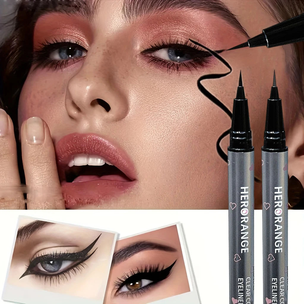 0.01mm Ultra-Fine Precision Waterproof Liquid Eyeliner, Black, Quick-Drying, Anti-Smudge, Anti-Sweat, Long-Lasting Eye-Slimming HIP