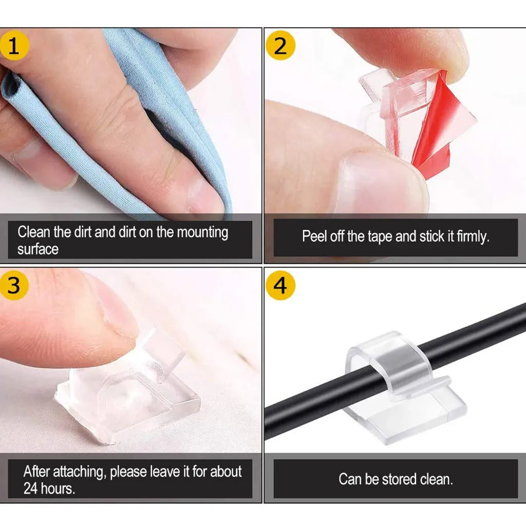 USB Cable Organizer Clips – Desktop Wire & Cord Manager Cable Organizer Clips HIP
