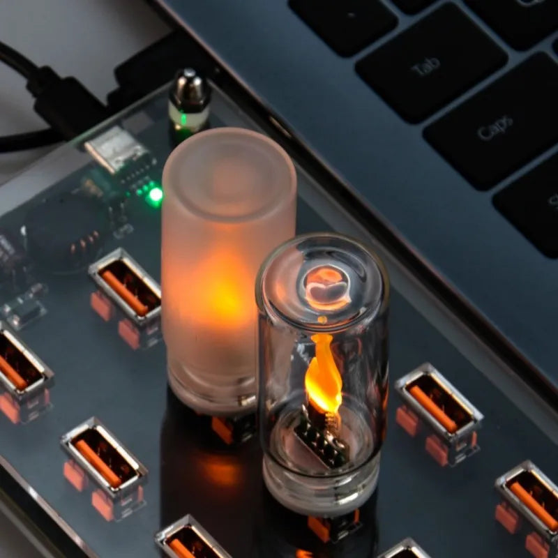 USB LED Flickering Flame Candle Night Light – Touch Control LED Decorative Lamp HIP