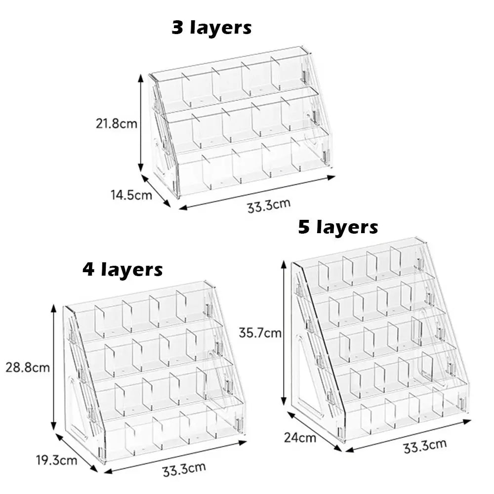 Clear Acrylic Pen Holder – 3/4/5 Layer Desktop Organizer Desktop Pen Organizer HIP