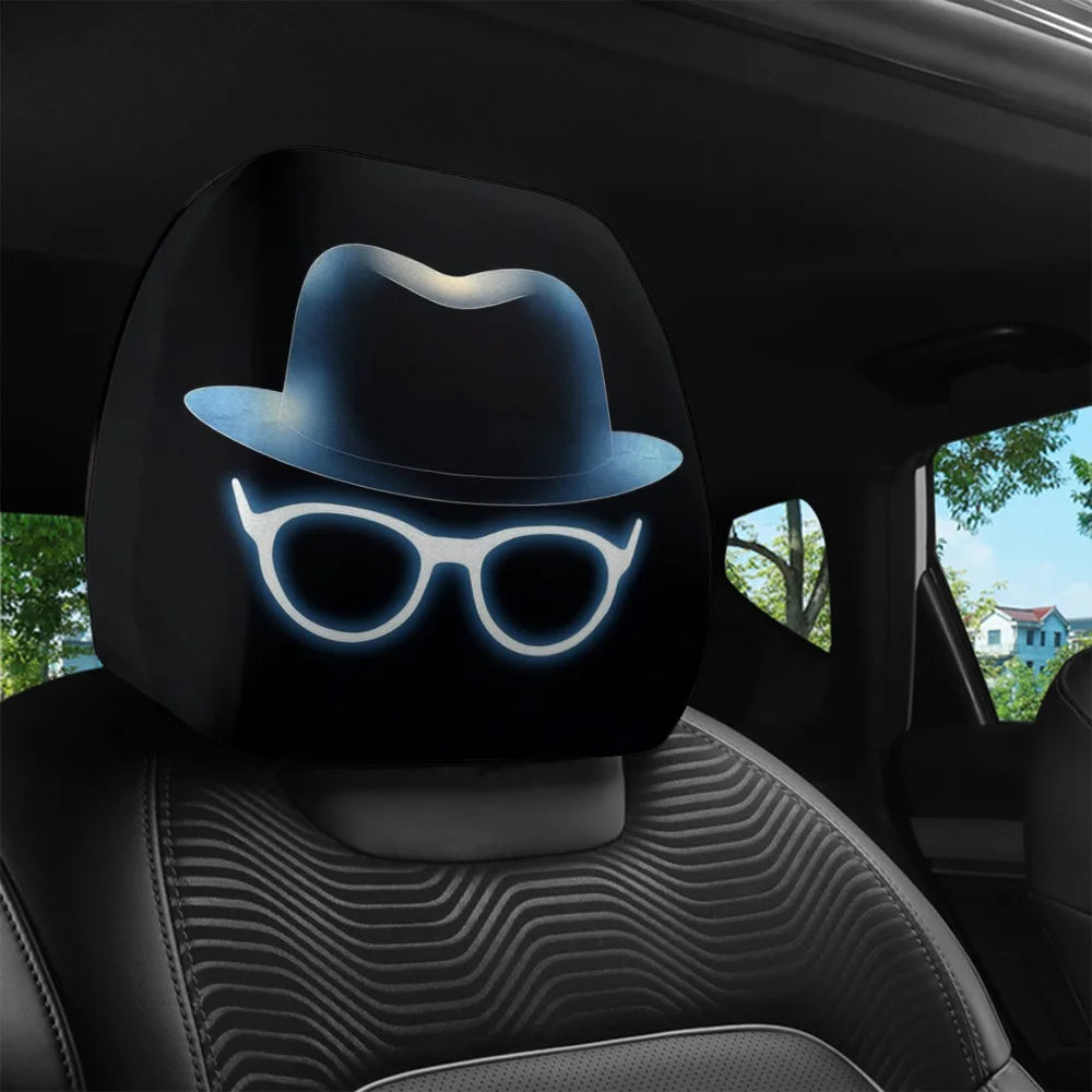 2-Pack Father's Day Gentleman Car Seat Headrest Covers Car Headrest Covers HIP