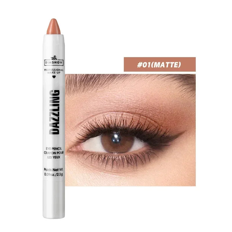 12 Colors Pearlescent Eyeshadow Pencil Waterproof Long Lasting Glitter Shimmer Eye Shadow Pen Eyeliner Stick Eyes Makeup Tools HIP 01