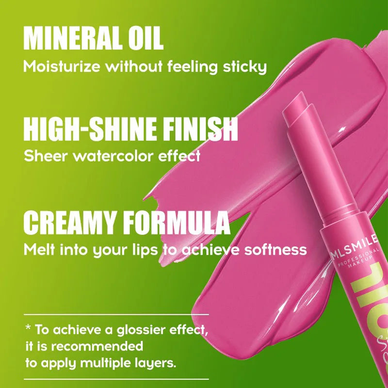 Mirror Glass Solid Lip Glaze Water Light Creamy Lip Gloss 12Hr Moisturizing Tint Avocado Lip Oil Balm Press Lipstick Cosmetic HIP