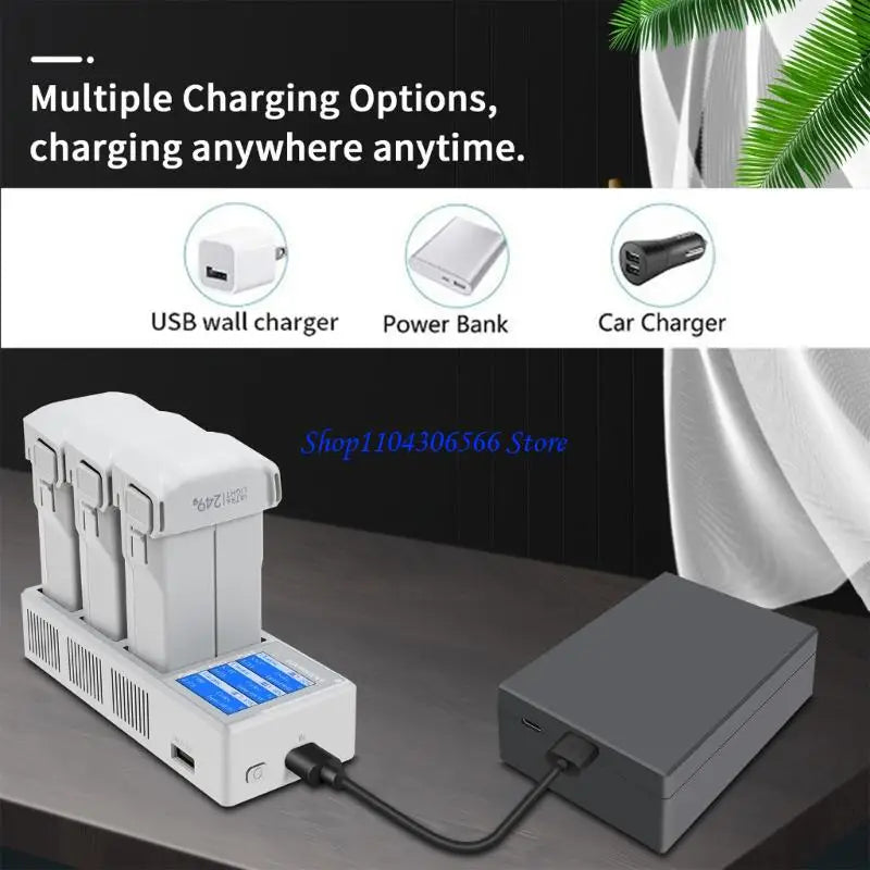 100W 3-Way Drone Battery Charging Station for DJI Mini 5/4/3 Pro Drone Battery Charger HIP