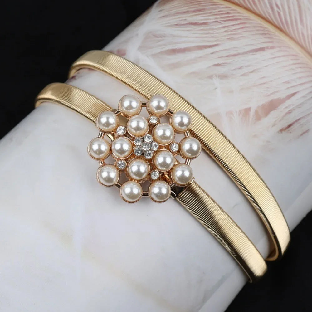 60cm Elastic Gold Silver Leaf Chain Belt for Women Chain Waist Belt HIP 9