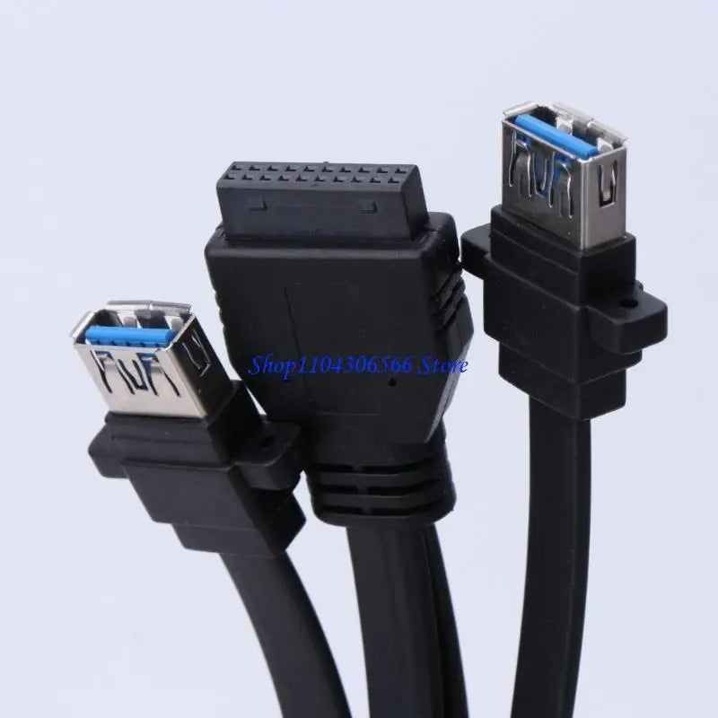 USB 3.0 19-Pin to Dual USB-A Male Front Panel Cable – 50cm USB Panel Cable HIP