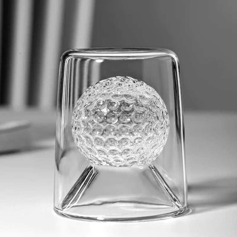 Golf Ball Double-Wall Borosilicate Glass Tumbler 150ml Double Wall Tumbler HIP