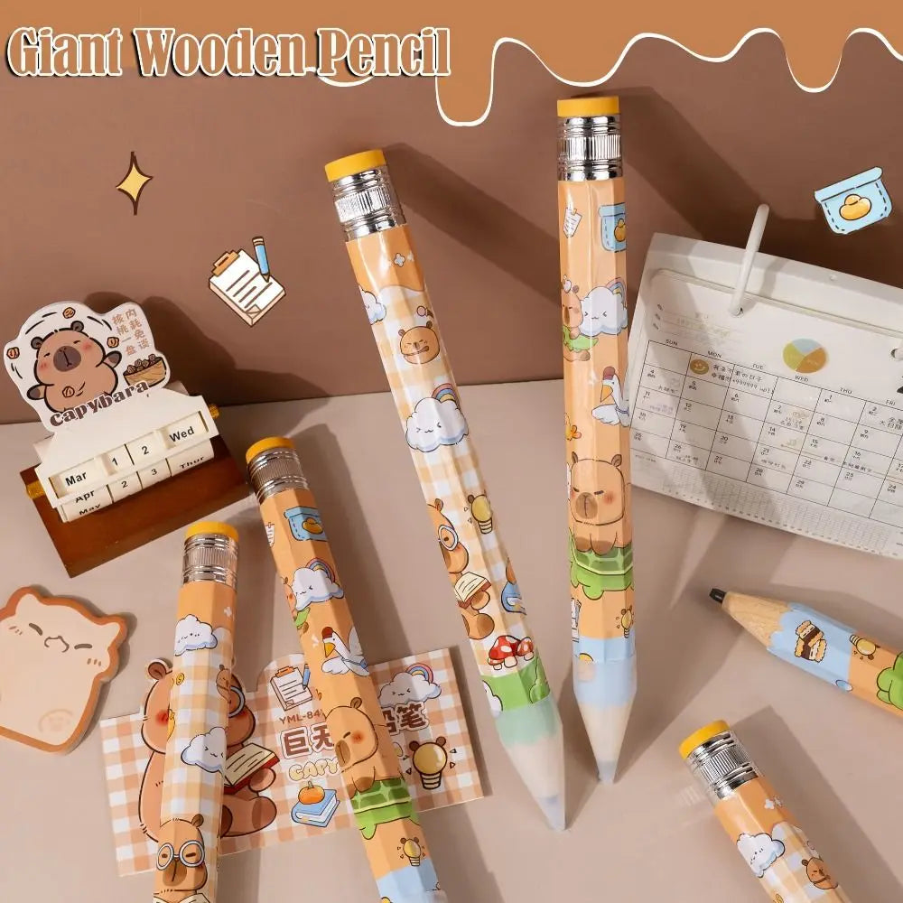 33.5cm Giant Wooden Pencil – Capybara & Puppy Novelty Gift Novelty Pencil HIP