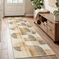 Machine Washable Non-Slip Hallway Runner Rug | Geometric Hallway Runner Rug HIP GU6837-YZ 50x160cm