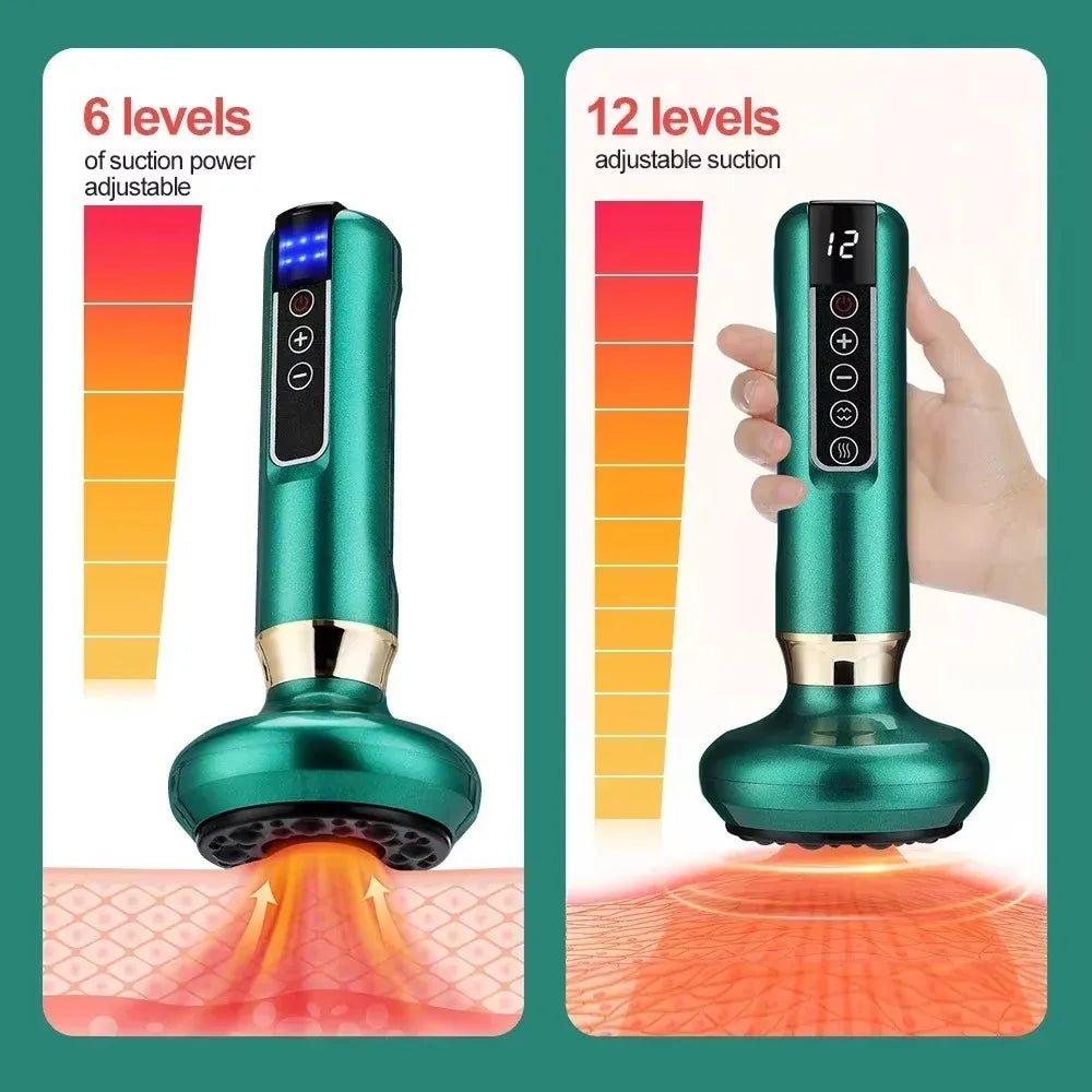 Electric Gua Sha Vacuum Massager with Infrared Heat | PAQIN Electric Body Massager HIP