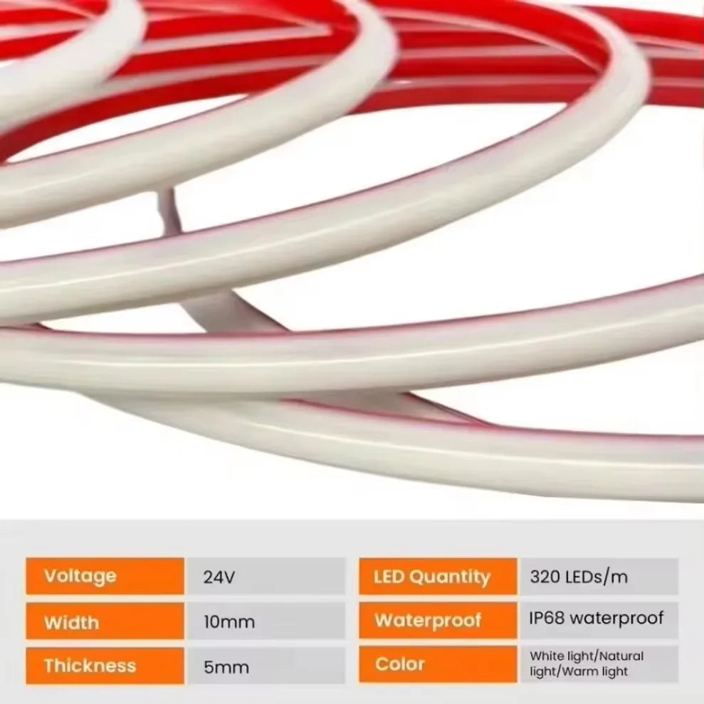 COB LED Strip Light 320LEDs/m CRI90 IP68 Waterproof DC24V LED Strip Light HIP