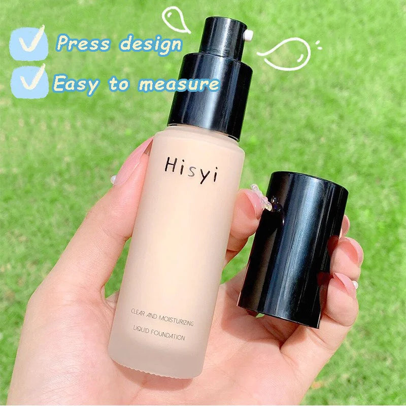 Full Coverage Foundation Liquid Makeup Face Foundation Natural Glow Lightweight Moisturizing Base Long Lasting Smooth Coverage HIP