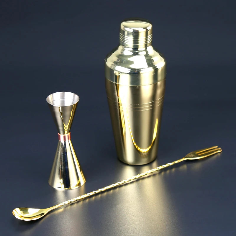 Copper Plated Cocktail Shaker Set – 3-Piece Bartender Kit Cocktail Shaker Set HIP