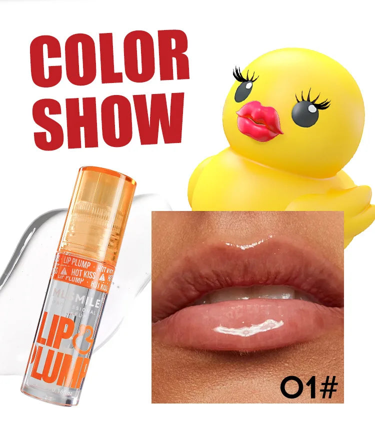 MLSMILE Duck Lip Plumping Oil Gloss – Hydrating Mirror Shine Lip Oil Gloss HIP