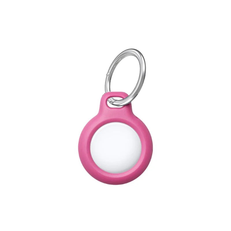 Hard PC AirTag Case Holder with Strap & Keychain – Anti-Drop AirTag Protective Case HIP Pink
