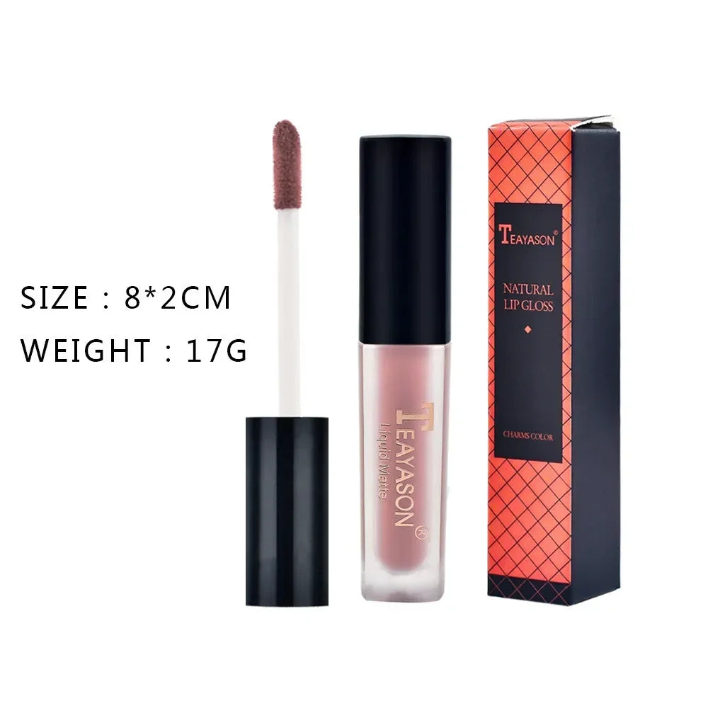 1pc Women's Fashion Liquid Matte Lipstick Velvet Lipgloss Nude Makeup Matte Velvet Natural Moisturizer Lip Glosses HIP