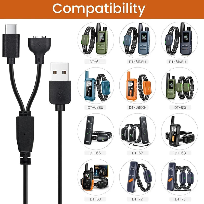 Magnetic USB Charger Cable for Dog Training Collar DT-61/66/67 Dog Collar Charger HIP