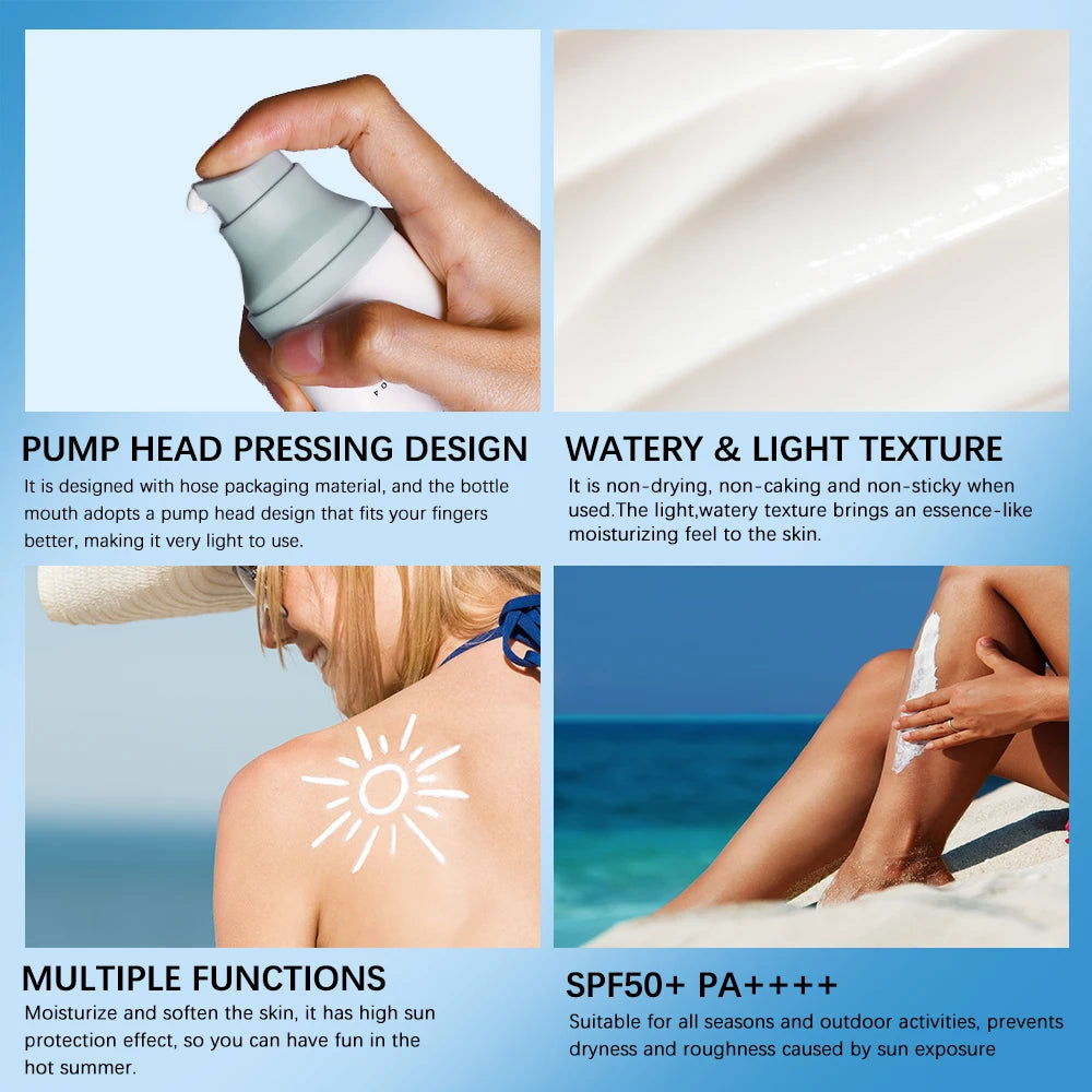 SPF 50+ UV Protective Anti Oxidant sun block Isolation cream High Sun Protection Hydrating Moisturizing Skin Sun Lotion Makeup HIP