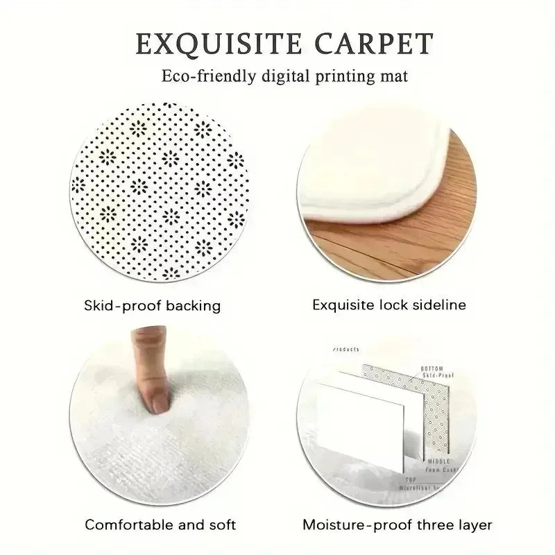 Retro Waves Geometric Area Rug – Anti-Slip Washable Floor Mat Geometric Area Rug HIP