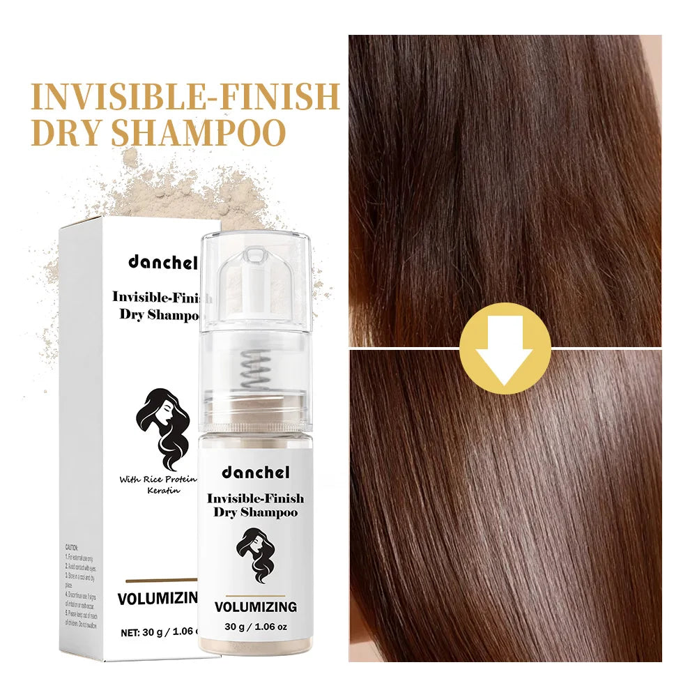 Instant Dry Shampoo Powder Rice Protein Oil Absorb Volumizing Non Greasy Portable Travel Hair Makeup HIP