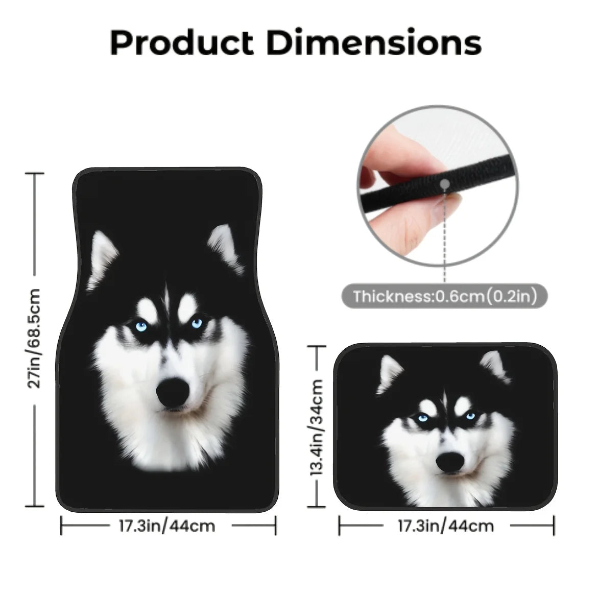 Set of 4 All-Weather Car Floor Mats – Husky Design, Universal Car Floor Mats HIP