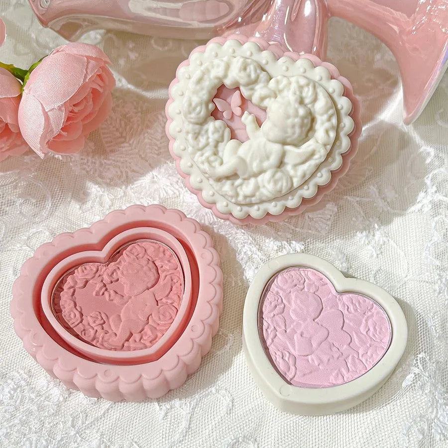 Double Layer Matte Blush & Highlighter Powder – Pink Apricot Powder Blush Highlighter HIP