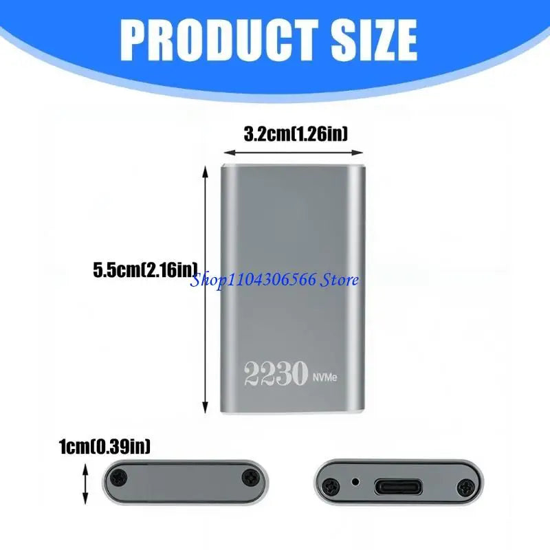 Aluminum M.2 2230 NVMe SSD Enclosure – USB 3.2 Type-C SSD Enclosure HIP