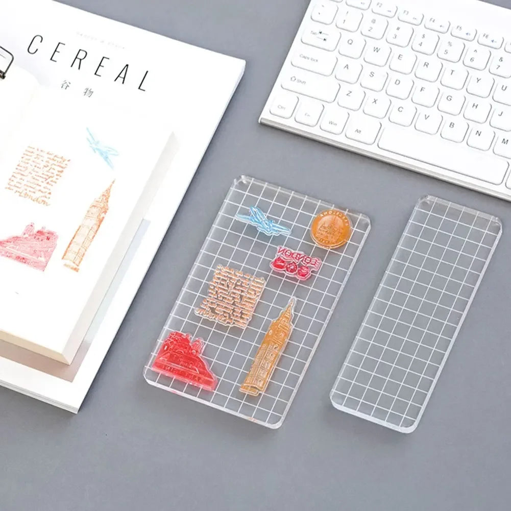 Acrylic Block for Clear Stamp Cling Mounted Rubber Stamps DIY Scrapbooking Photo Album Decorative Handmade Tool Wax Stamp Pad HIP
