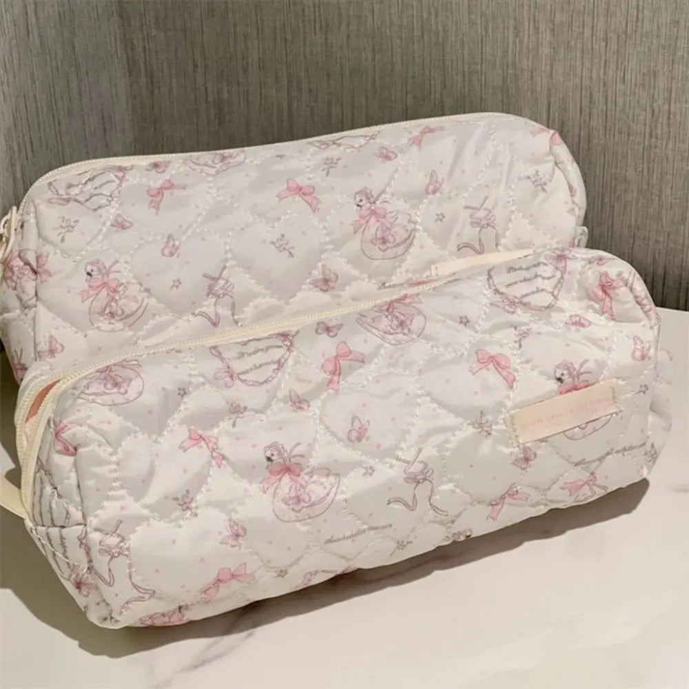 Pink Swan Quilted Pencil Case – Large Capacity Kids Pen Pouch Quilted Pencil Case HIP