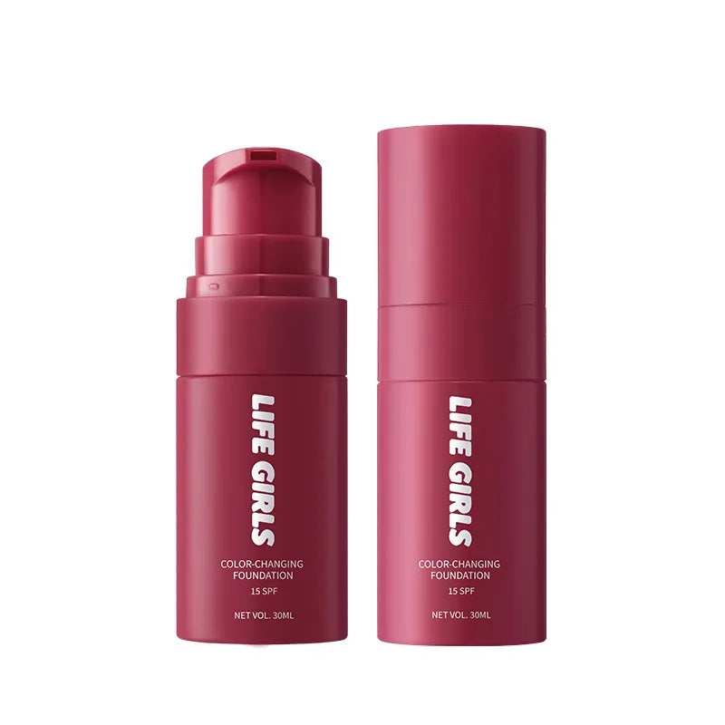 Color Changing Self‑Adjusting Foundation Lightweight Hydrating Long‑Wearing Oil‑Control Makeup Base Natural Daily Face Makeup HIP 1 Piece
