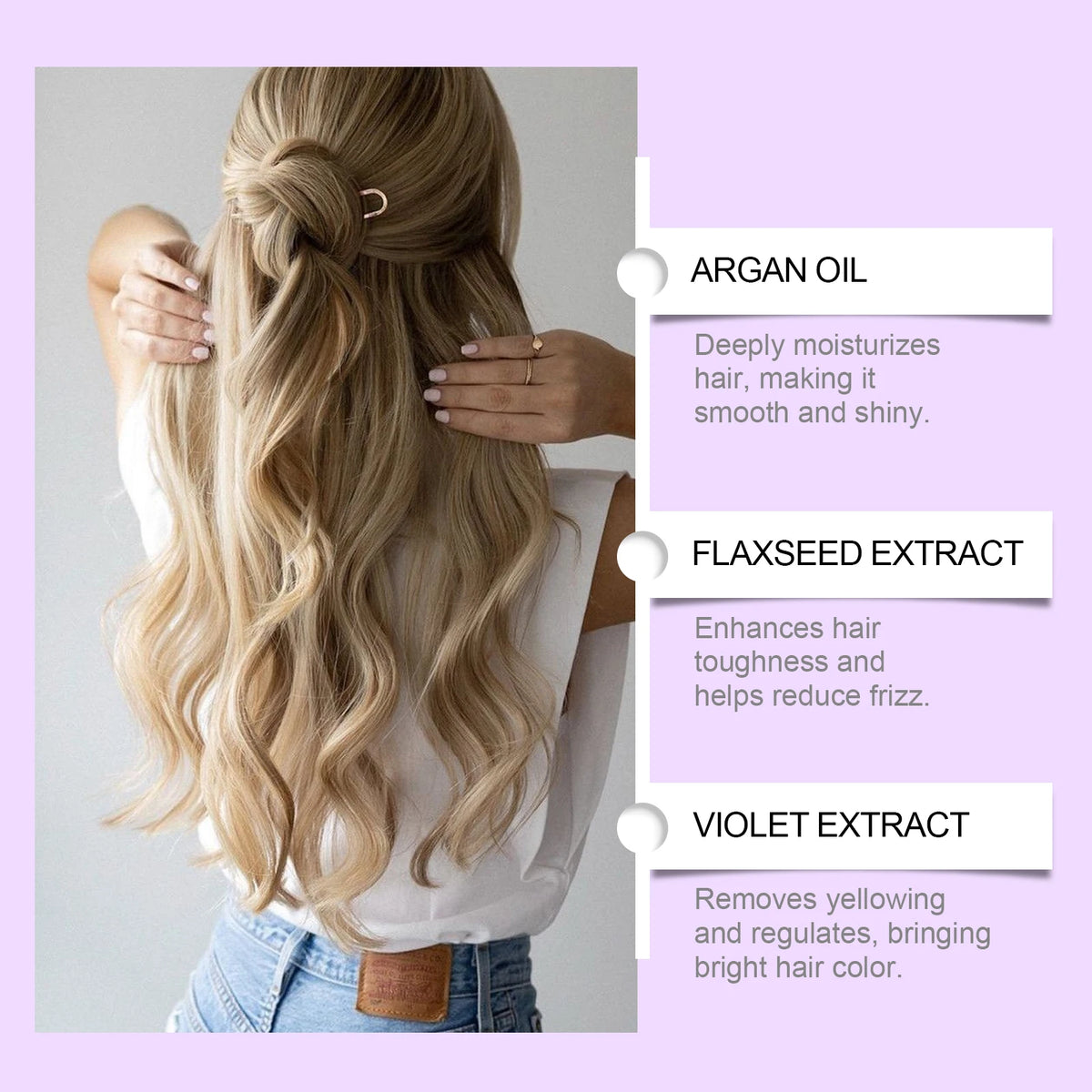 Purple Conditioner for Blonde, Bleached & Silver Hair – 100g Purple Toning Conditioner HIP