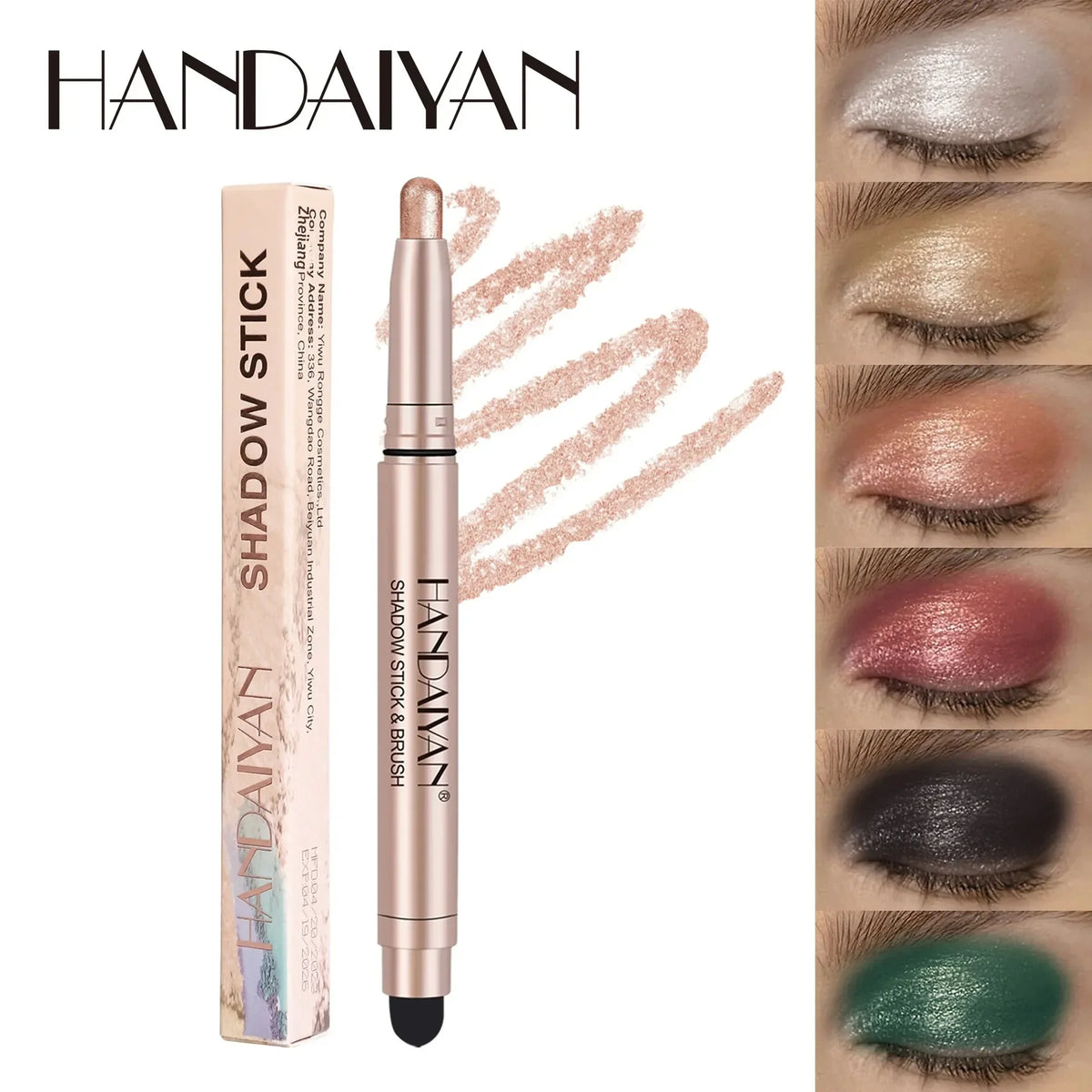 12-Color Shimmer Eyeshadow Stick – Waterproof Double-Ended Eyeshadow Stick Pen HIP