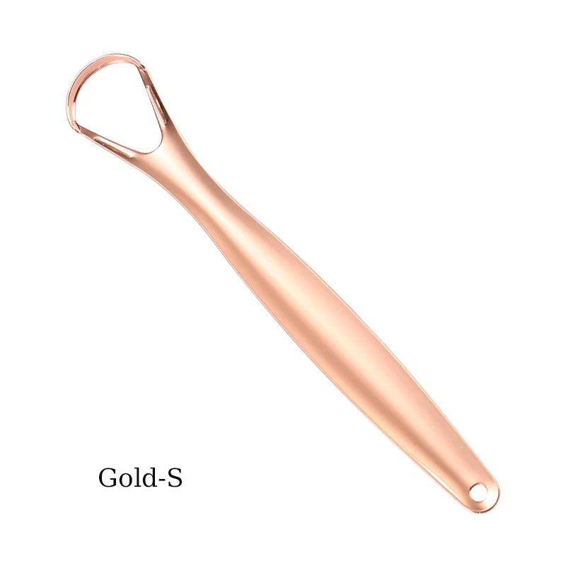 Stainless Steel Tongue Scraper – Fresh Breath Oral Care Tongue Scraper HIP C738-Gold-S-1pcs
