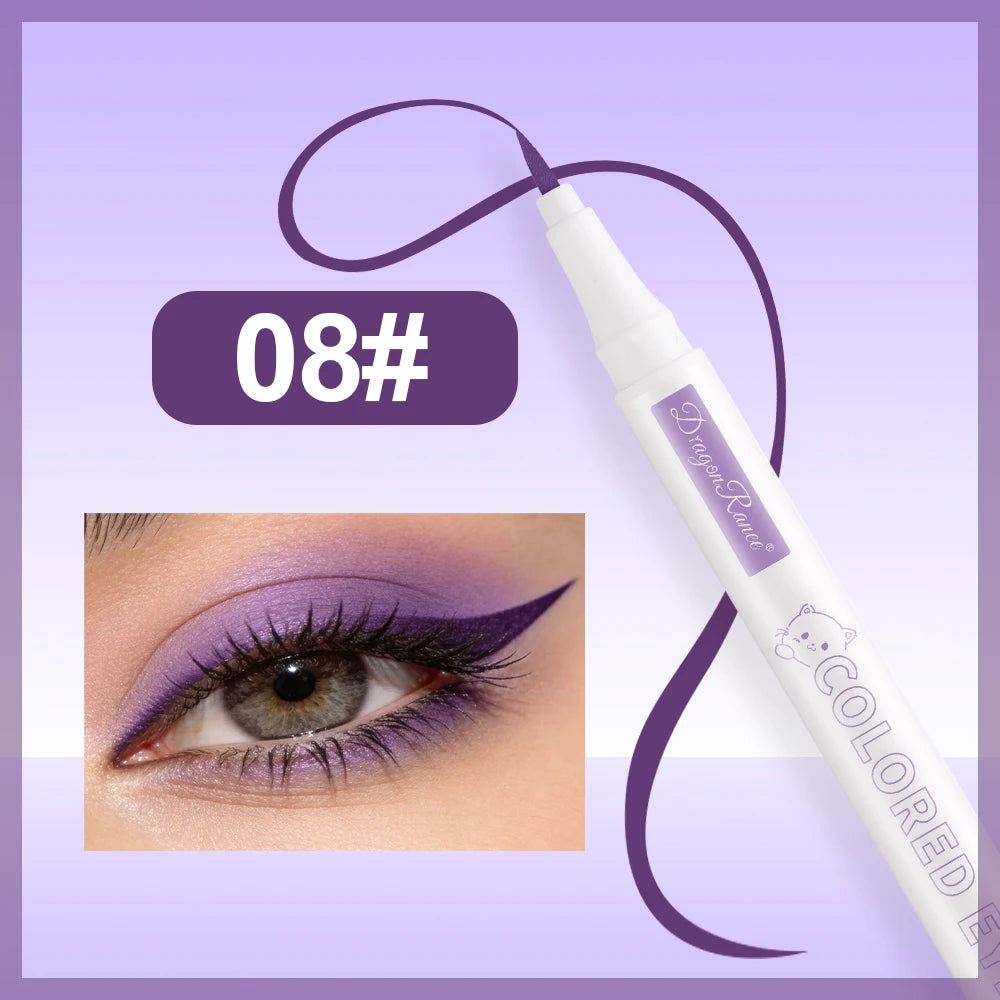 10 Colors Cute Kitten Colored Liquid Eyeliner Pen Quick-Dry Waterproof Eye Liner for Beginners Vibrant Long-Lasting Eye Makeup HIP 08