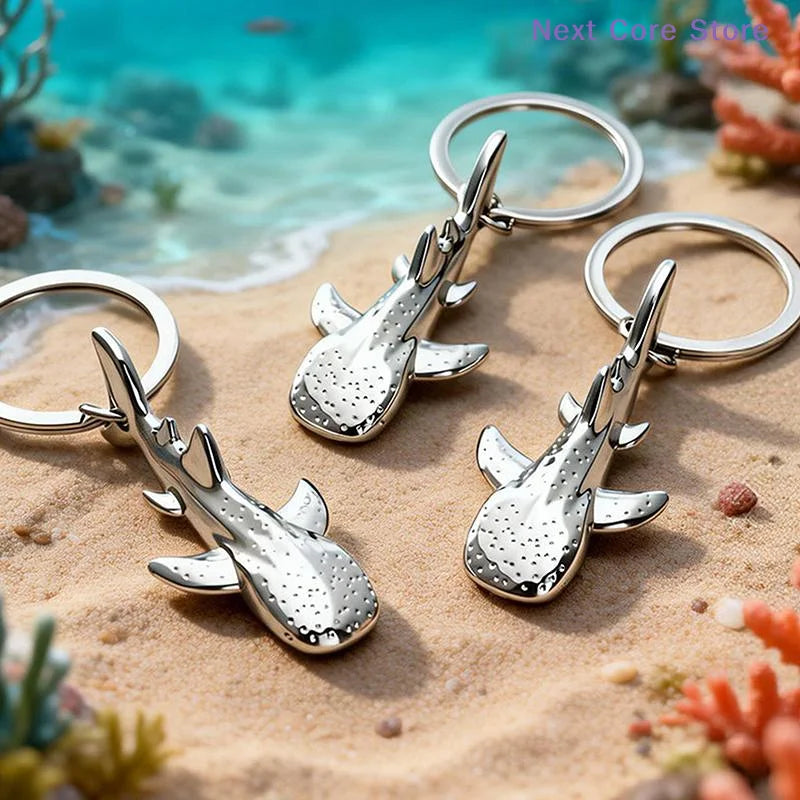 Metal Whale Shark Keychain – Ocean Pendant Key Ring Gift Novelty Keychain HIP