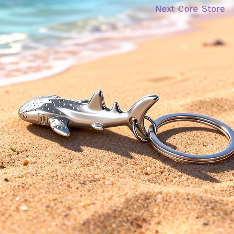 Metal Whale Shark Keychain – Ocean Pendant Key Ring Gift Novelty Keychain HIP