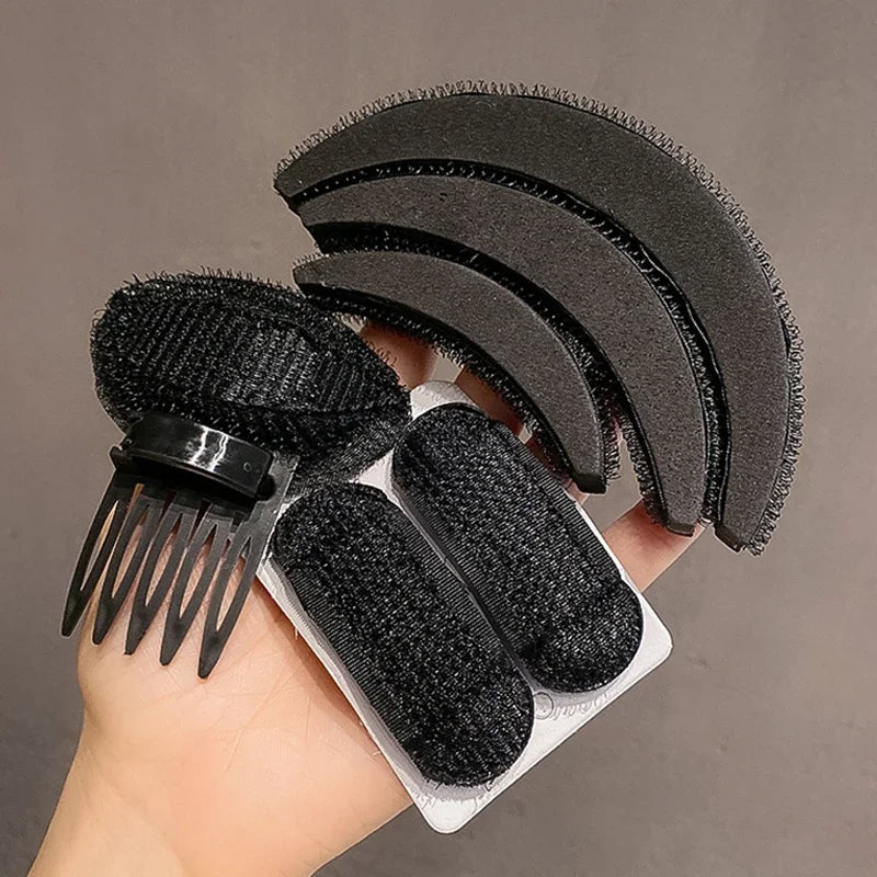 Reusable Hair Fluffy Pads Sponge Hair Base Styling Insert Tool Hair Puff Magic Clip Hair Donut Bun Maker Root Pad Hair Clip Set HIP