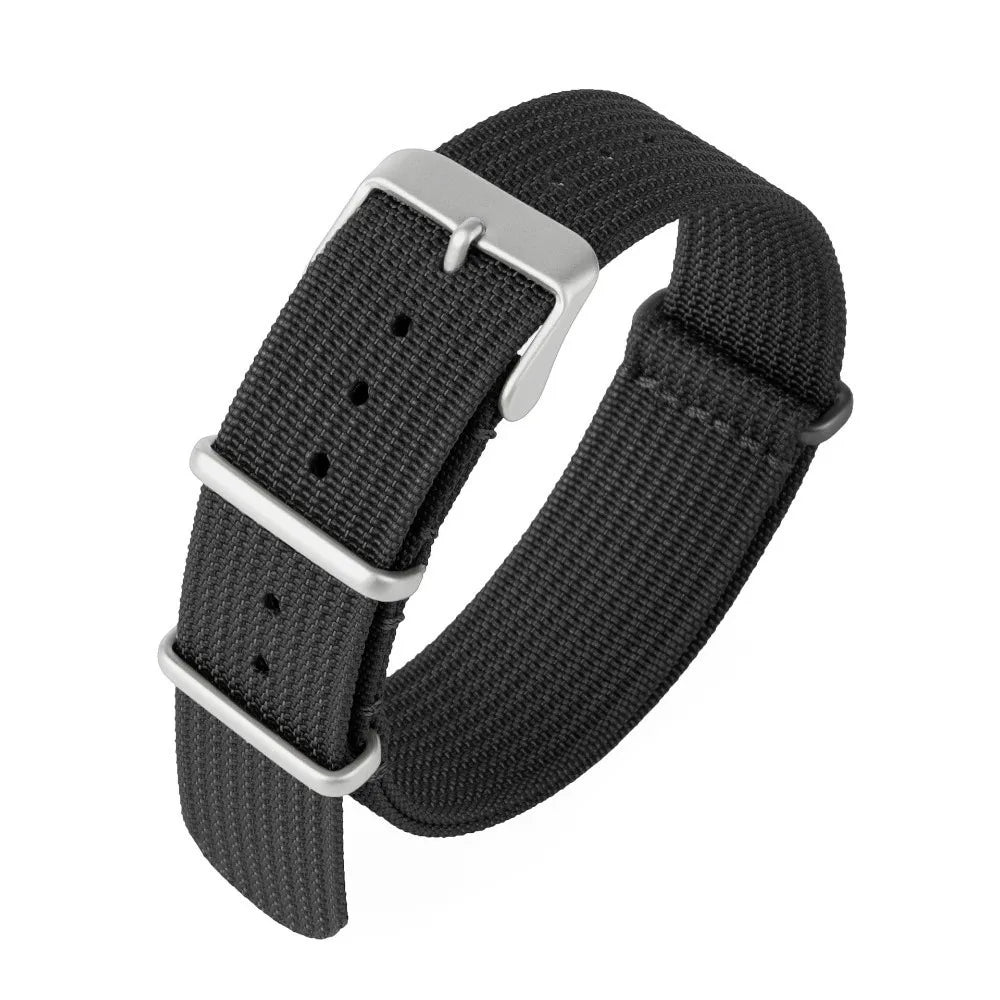 NATO Nylon Watch Band – Vintage Quick Release Strap 14–22mm NATO Watch Band HIP Black 14mm