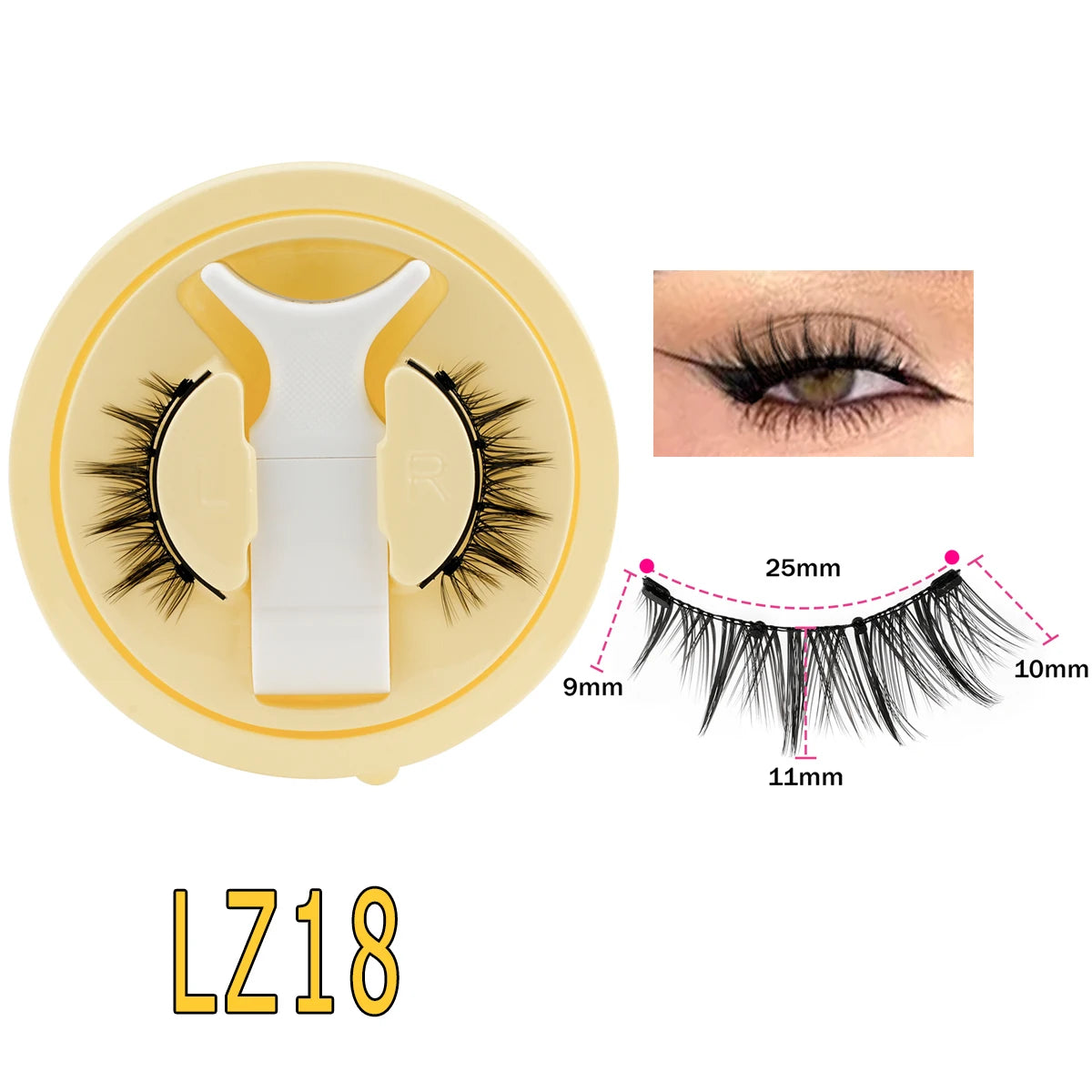 SHIDISHANGPIN 5 Styles Natural Magnetic Eyelashes Set 1 Pair Reusable No Glue Needed False Eyelashes with Magnetic Tweezers HIP LZ18