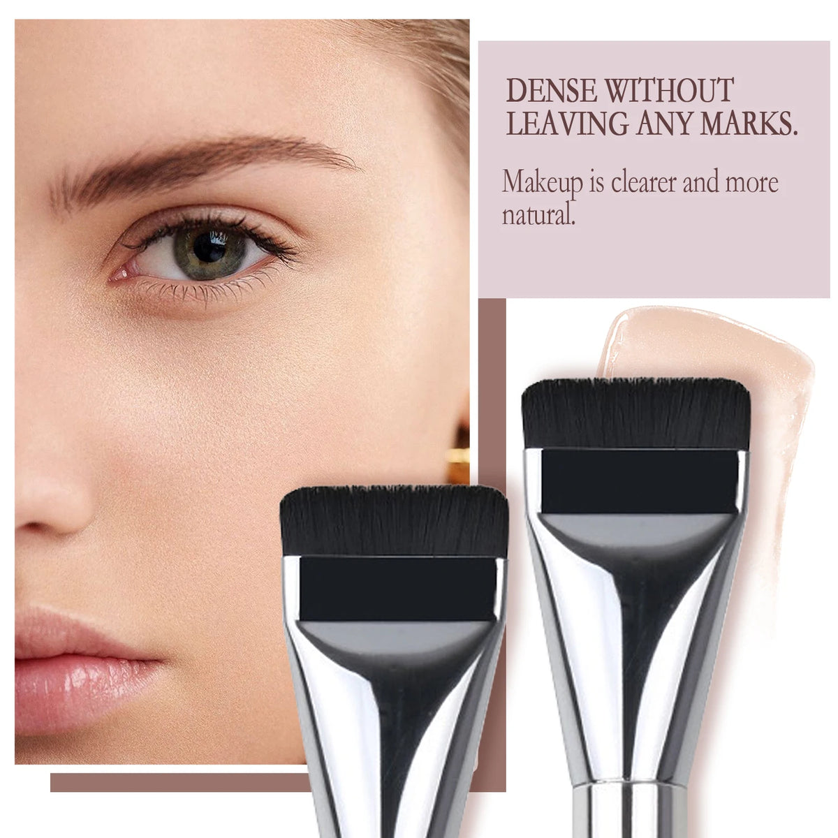 Ultra Thin Flat Foundation Brush – Smooth Blending & Contour Foundation Makeup Brush HIP