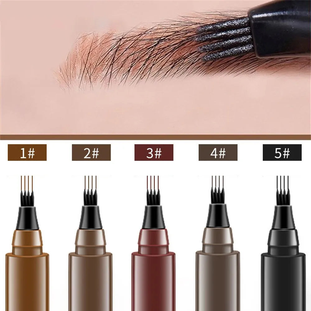 5 Colors Microblading Eyebrow Pen Waterproof Liquid Eyebrow Pencil Long Lasting Eyebrow Pen 4 Points Eye Brow Pen Cosmetics HIP