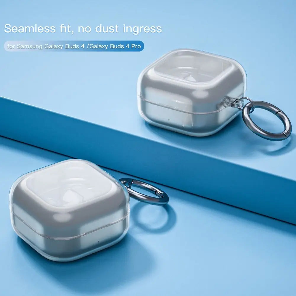 Clear TPU Case + Keychain for Samsung Galaxy Buds 4 / 4 Pro Earbud Protective Case HIP