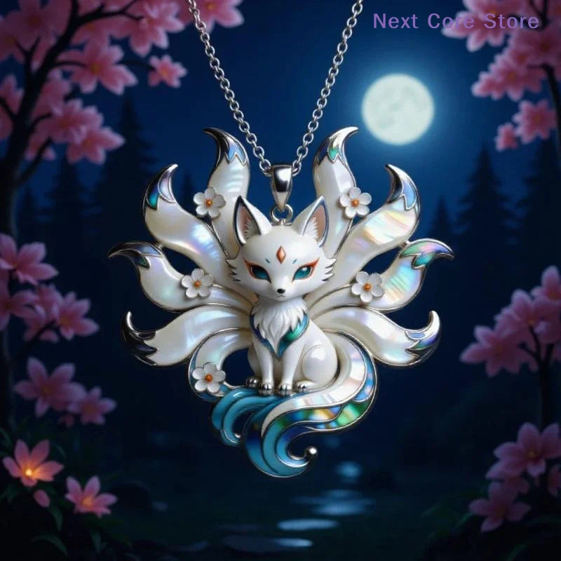 Nine-Tailed Fox Enamel Pendant – Necklace & Bag Charm Enamel Pendant Charm HIP